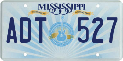 MS license plate ADT527