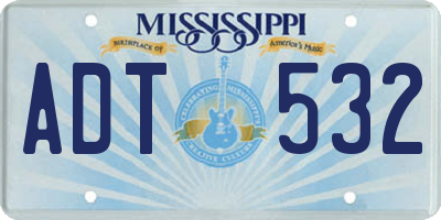 MS license plate ADT532