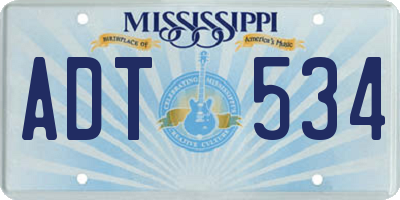 MS license plate ADT534