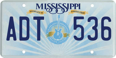 MS license plate ADT536