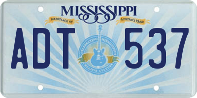 MS license plate ADT537