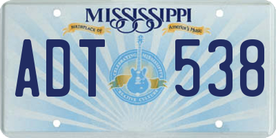 MS license plate ADT538