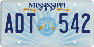 MS license plate ADT542