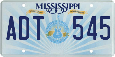MS license plate ADT545