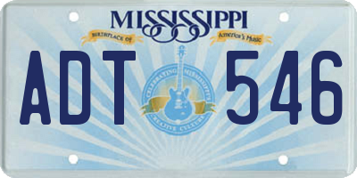 MS license plate ADT546