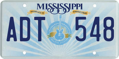 MS license plate ADT548