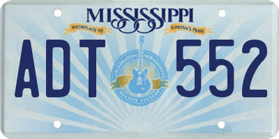 MS license plate ADT552
