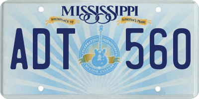 MS license plate ADT560