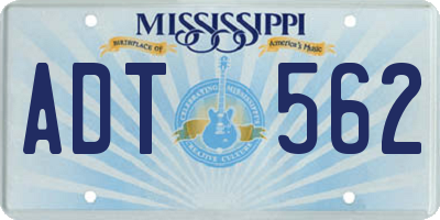 MS license plate ADT562