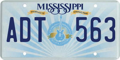 MS license plate ADT563
