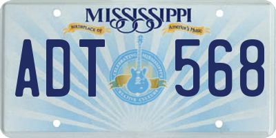 MS license plate ADT568