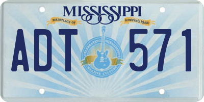 MS license plate ADT571