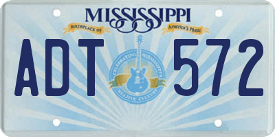 MS license plate ADT572
