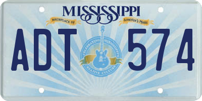 MS license plate ADT574