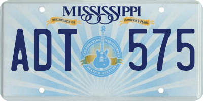 MS license plate ADT575