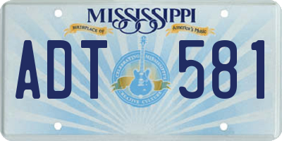 MS license plate ADT581