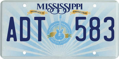MS license plate ADT583