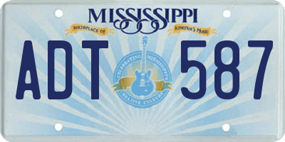 MS license plate ADT587