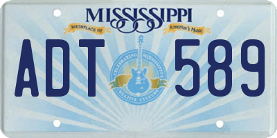 MS license plate ADT589