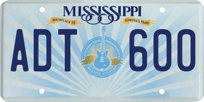 MS license plate ADT600