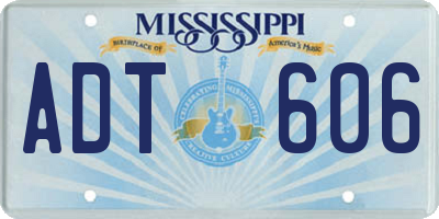 MS license plate ADT606