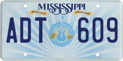 MS license plate ADT609