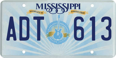 MS license plate ADT613