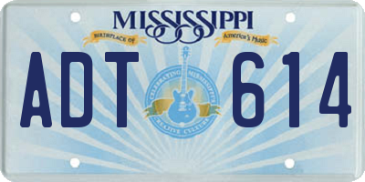 MS license plate ADT614