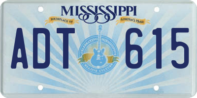 MS license plate ADT615
