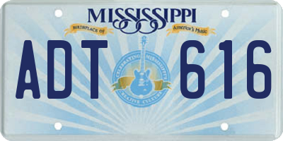 MS license plate ADT616