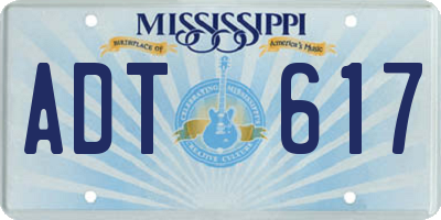 MS license plate ADT617