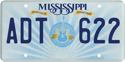 MS license plate ADT622