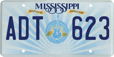 MS license plate ADT623
