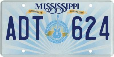 MS license plate ADT624