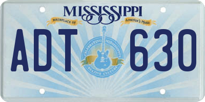MS license plate ADT630