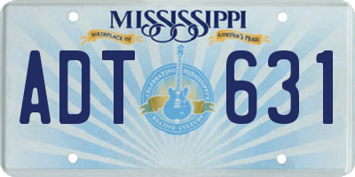 MS license plate ADT631