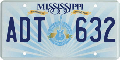 MS license plate ADT632