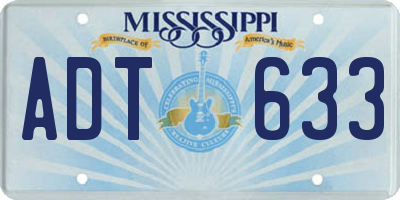 MS license plate ADT633