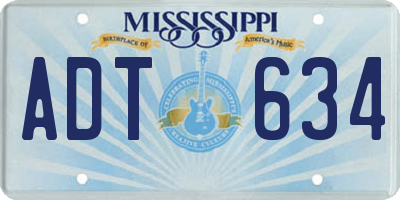 MS license plate ADT634