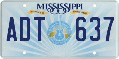 MS license plate ADT637