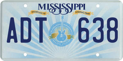 MS license plate ADT638