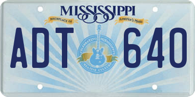 MS license plate ADT640
