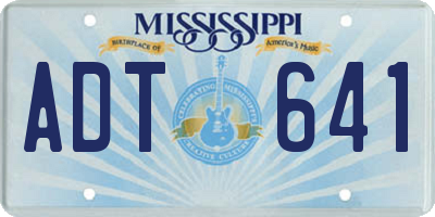 MS license plate ADT641