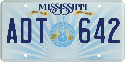 MS license plate ADT642