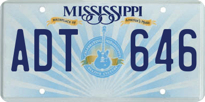MS license plate ADT646