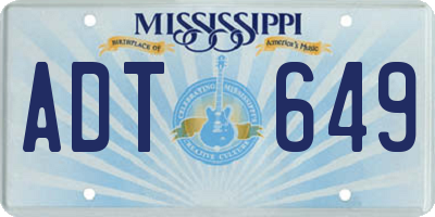 MS license plate ADT649