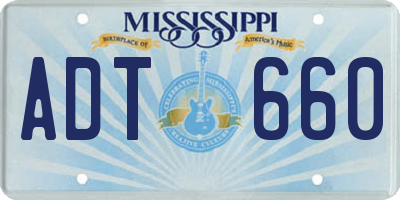 MS license plate ADT660