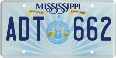 MS license plate ADT662