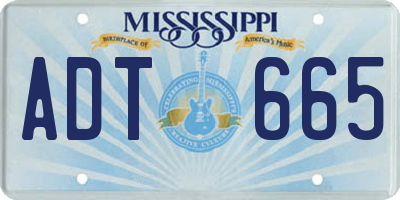 MS license plate ADT665