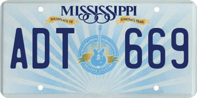 MS license plate ADT669
